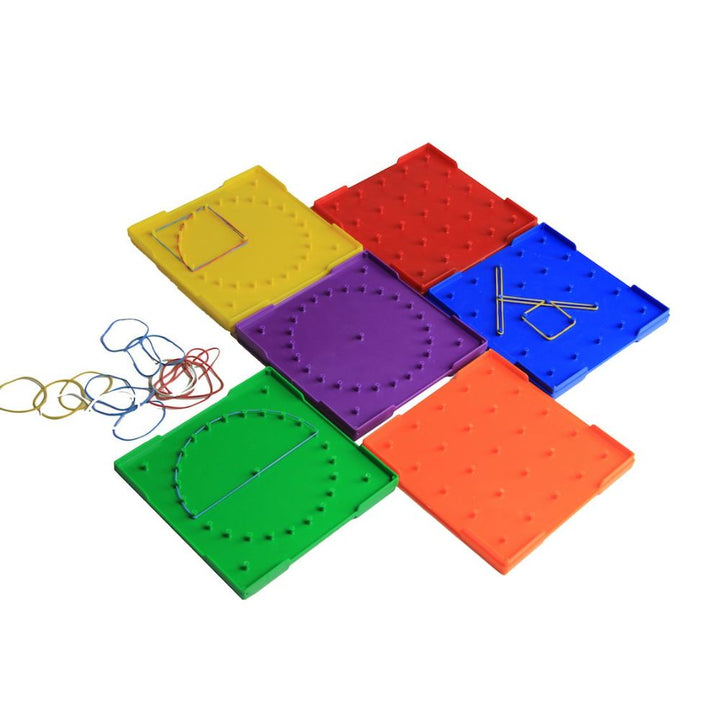 Set de 6 géoboards double face avec 144 élastiques