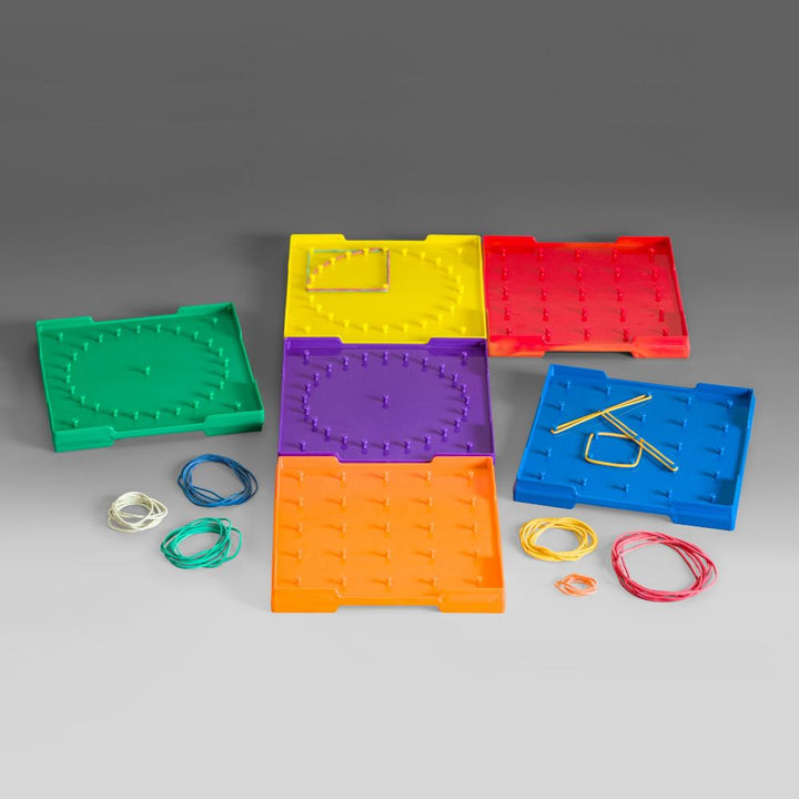 Set de 6 géoboards double face avec 144 élastiques