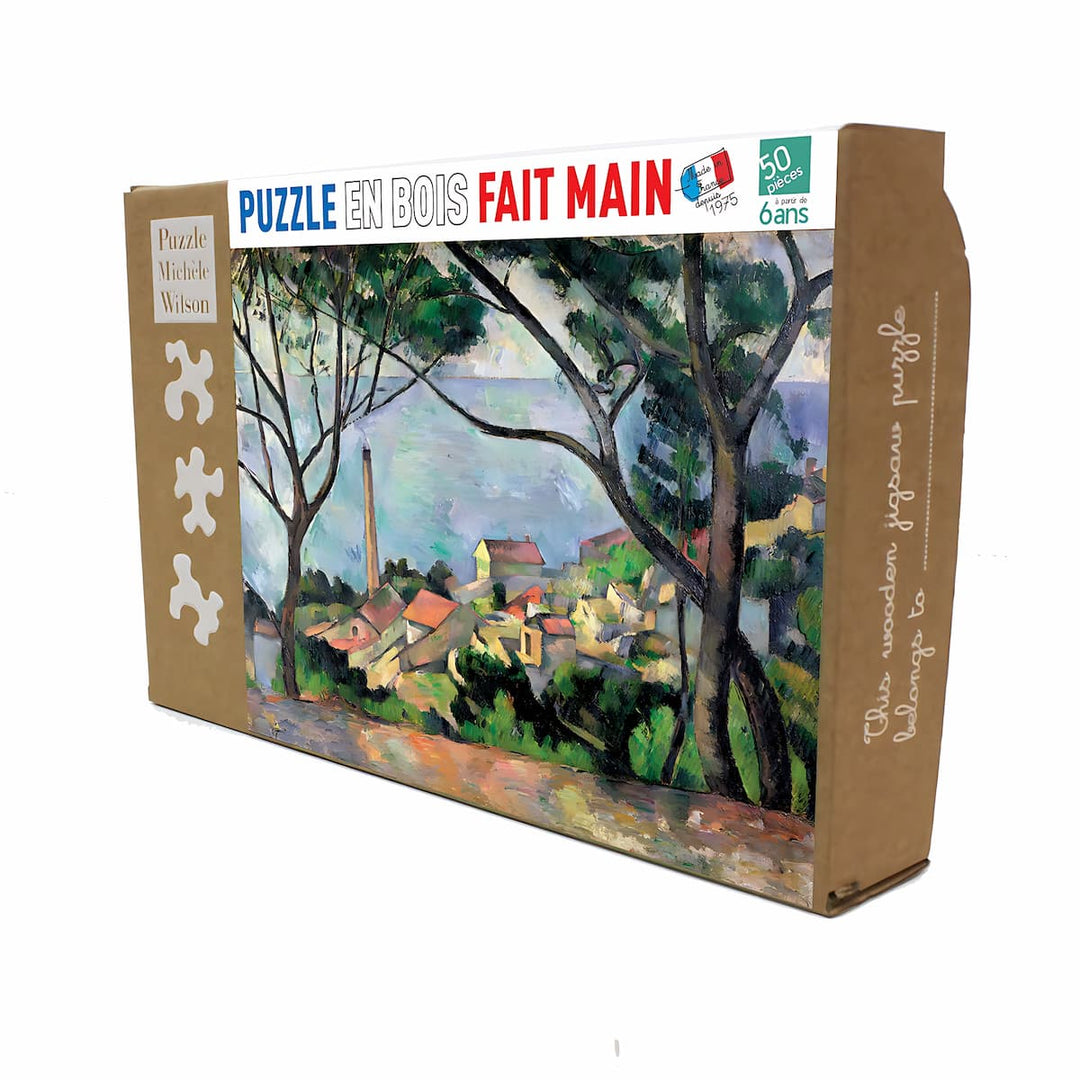 Puzzle en bois fait main : vue sur l'estaque CEZANNE - 50pcs | EVEIL MONTESSORI
