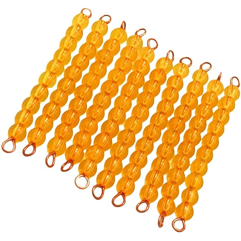 10 Barrettes De Perles Dorées Des Dizaines