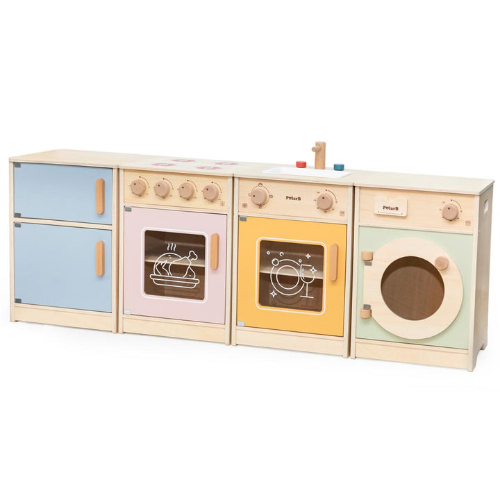 Grand Combiné de Cuisine en bois - Couleurs Pastel