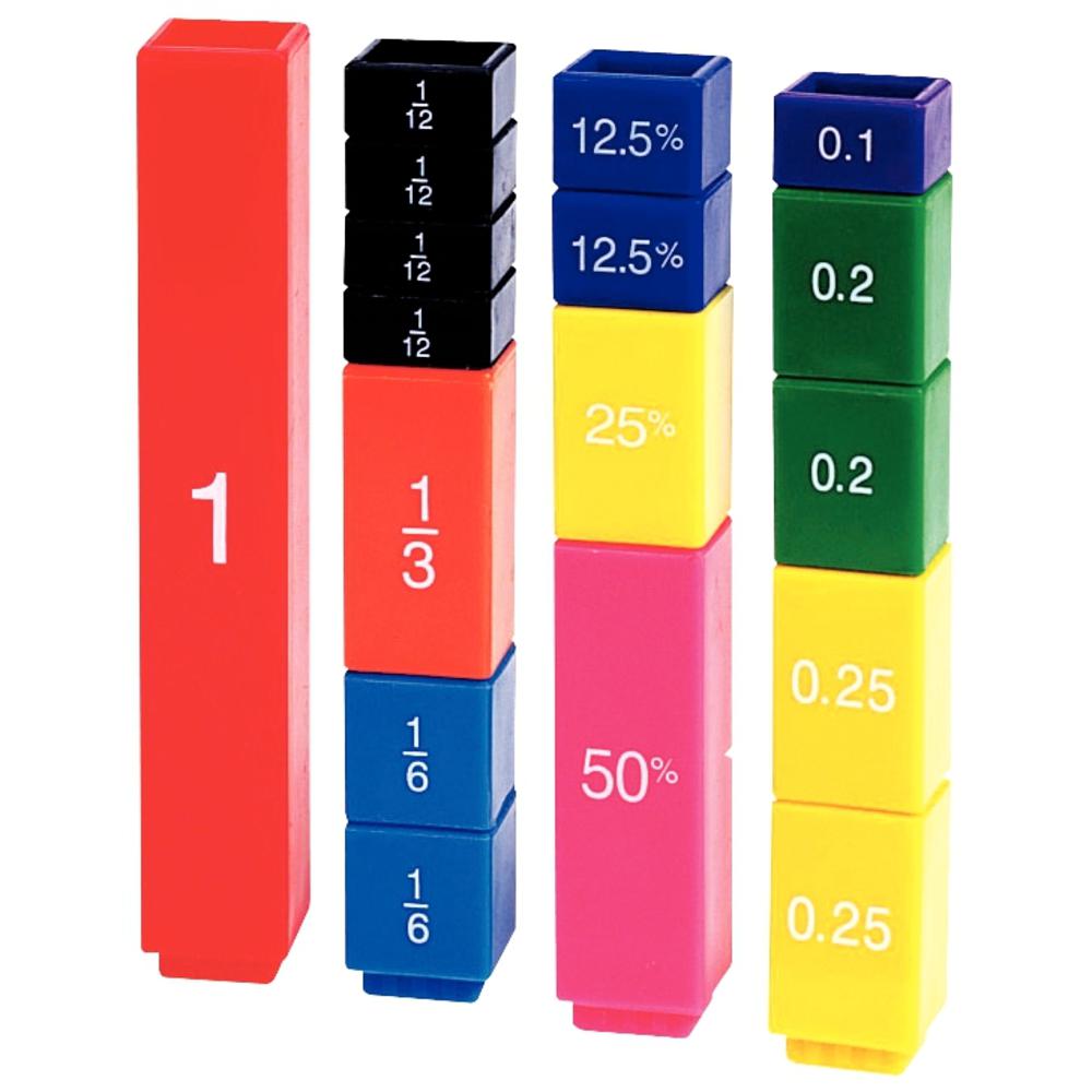 Set de cubes de fractions empilables - 1 - Eveil Montessori Maroc
