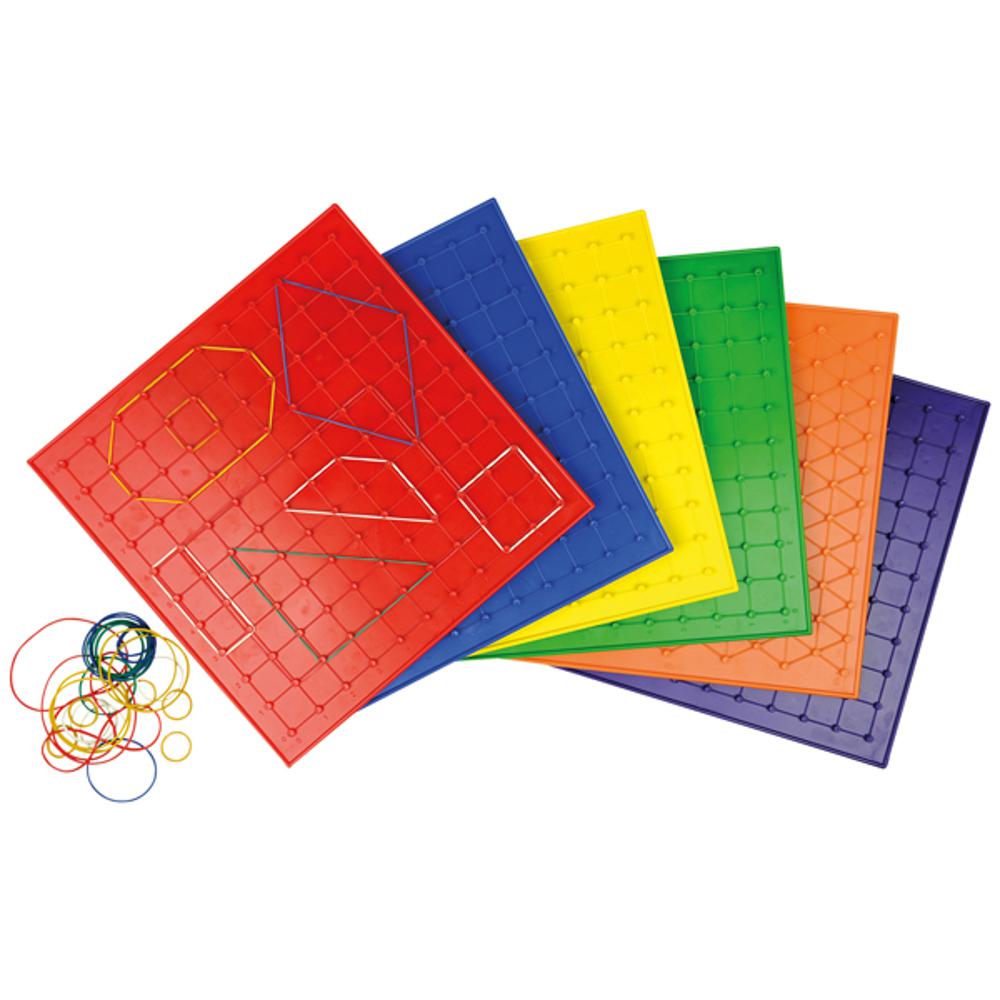 6 Geoboards 23x23cm - Atelier pour 6 Enfants