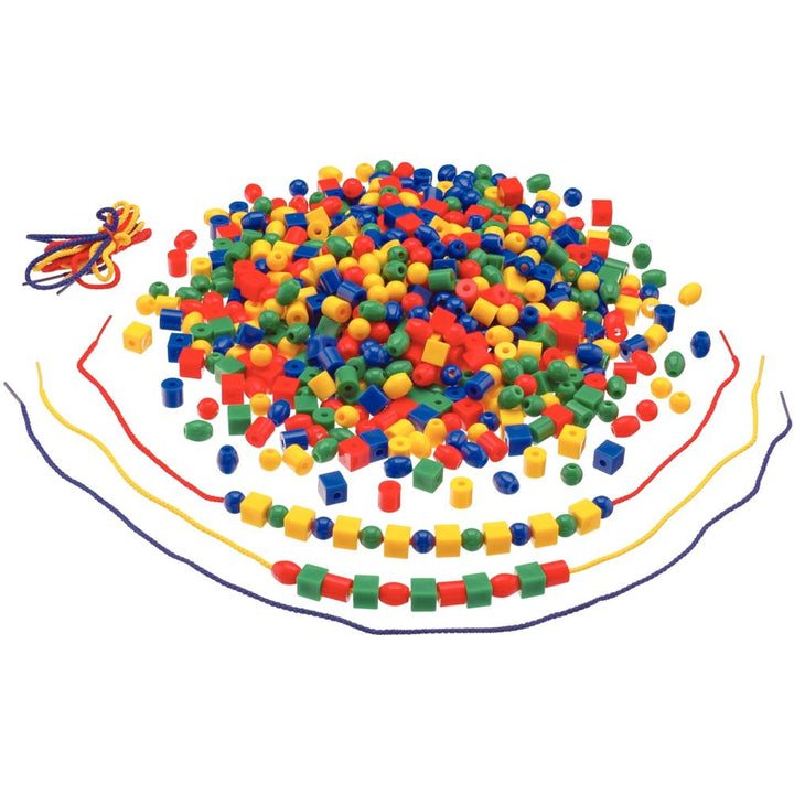Baril de 100 Grosses Perles de Formes et de Couleurs Assorties - 1 - Eveil Montessori Maroc