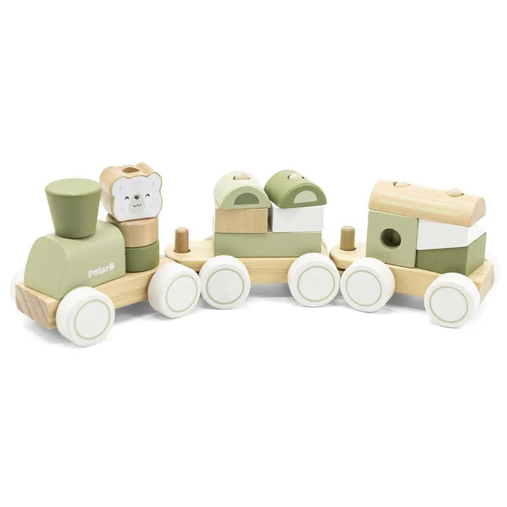 Train Empilable Vert en Bois