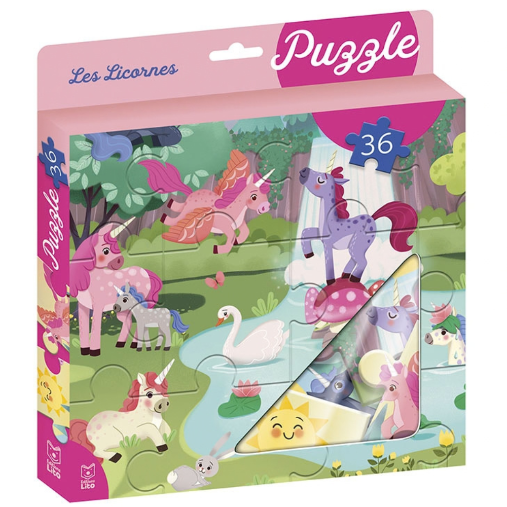 Puzzle 36 pièces : Les licornes - 1 - Eveil Montessori Maroc