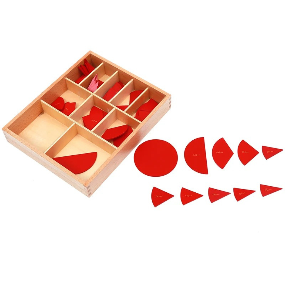 Sections circulaires des fractions de 1 à 10 - 1 - Eveil Montessori Maroc