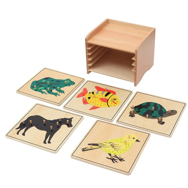 Cabinet + 5 puzzles animaux