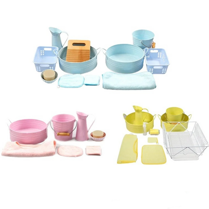 Set de Lavage de la vaisselle - Jaune - 4 - Eveil Montessori Maroc