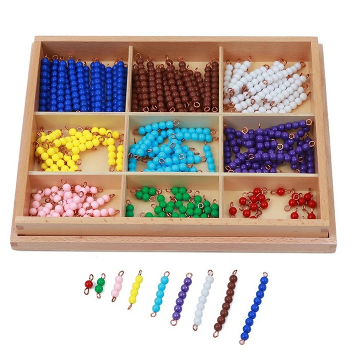 Boîte de 55 barrettes de perles de 1 à 10