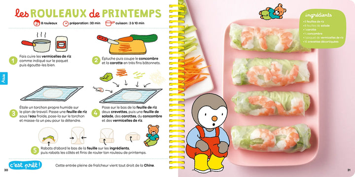 Mes recettes autour du monde T'choupi - Le livre gourmand des petits cuisiniers ! - Dès 2 ans