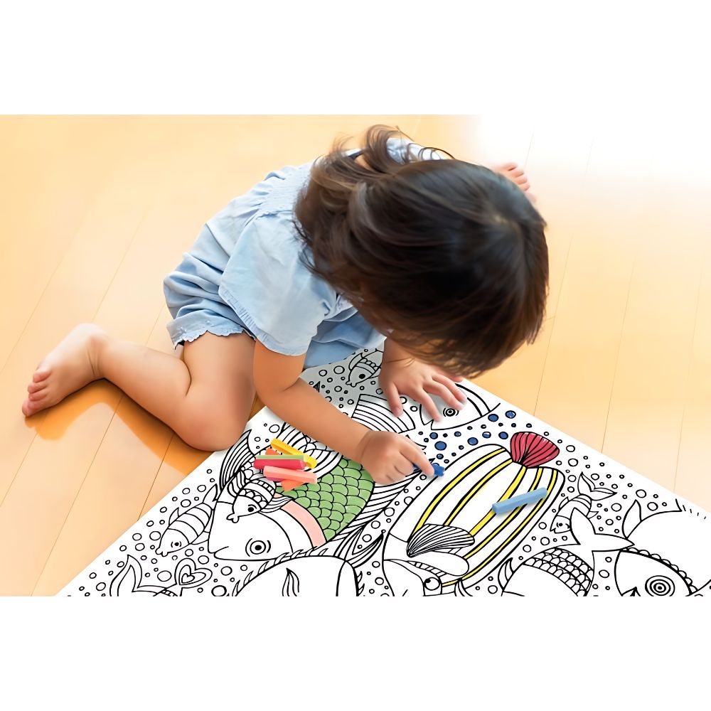 LOT 5 COLORIAGES GEANTS LES POISSONS