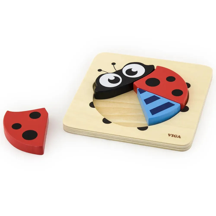 Mini puzzle en bois - Coccinelle