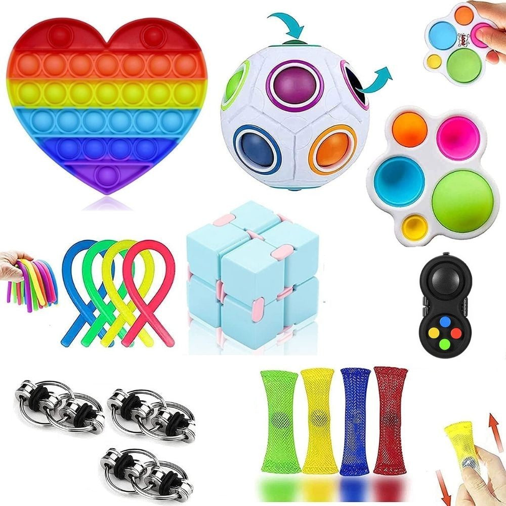 Le Pack  Pop-its & Fidget sensoriel pour Enfants et Adultes - 17pcs | EVEIL MONTESSORI