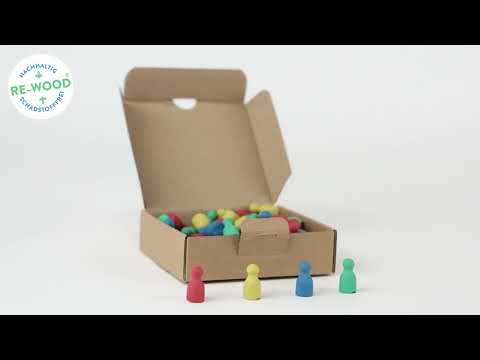 100 Pions en 4 couleurs en bois