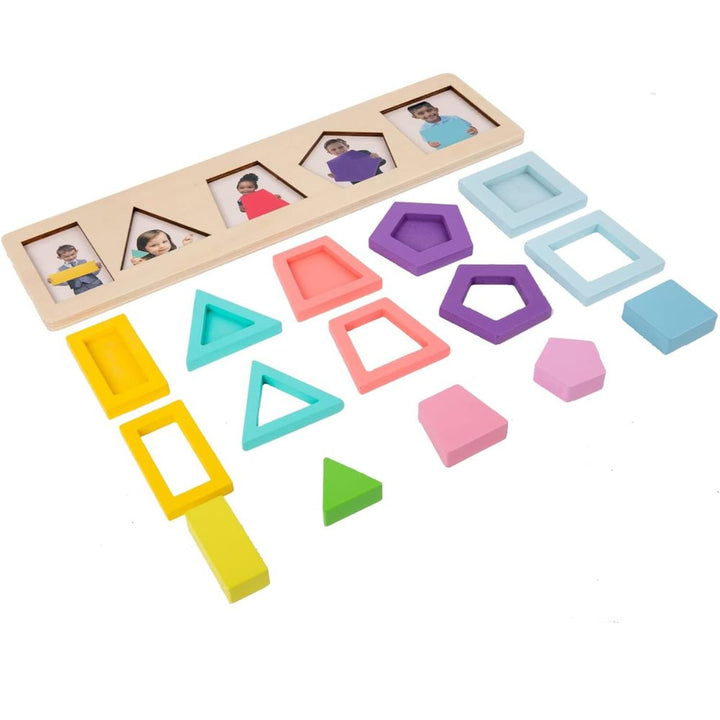 Set de 2 grands Puzzles d'encastrement de formes 3D avec images cachées