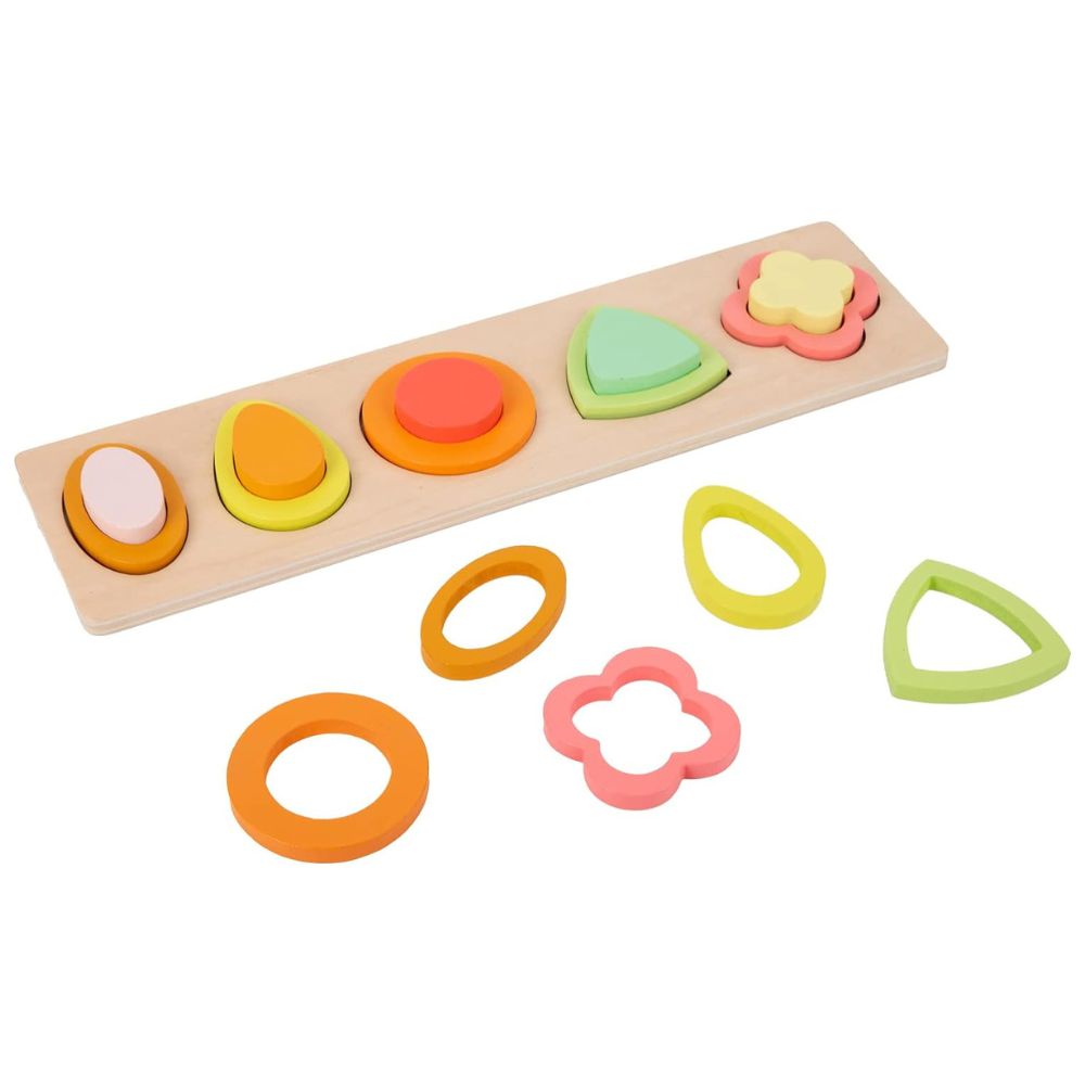 Set de 2 grands Puzzles d'encastrement de formes 3D avec images cachées