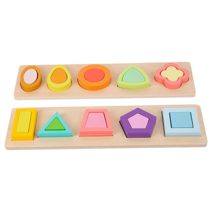 Set de 2 grands Puzzles d'encastrement de formes 3D avec images cachées