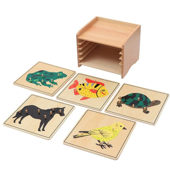 Cabinet + 5 puzzles animaux