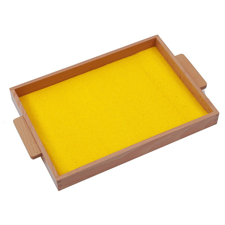 Plateau en bois de tracé dans le sable - Eveil Montessori Maroc