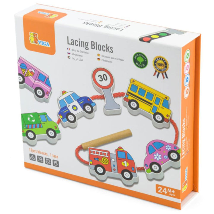 Laçage en bois Transport Routier - Eveil Montessori Maroc
