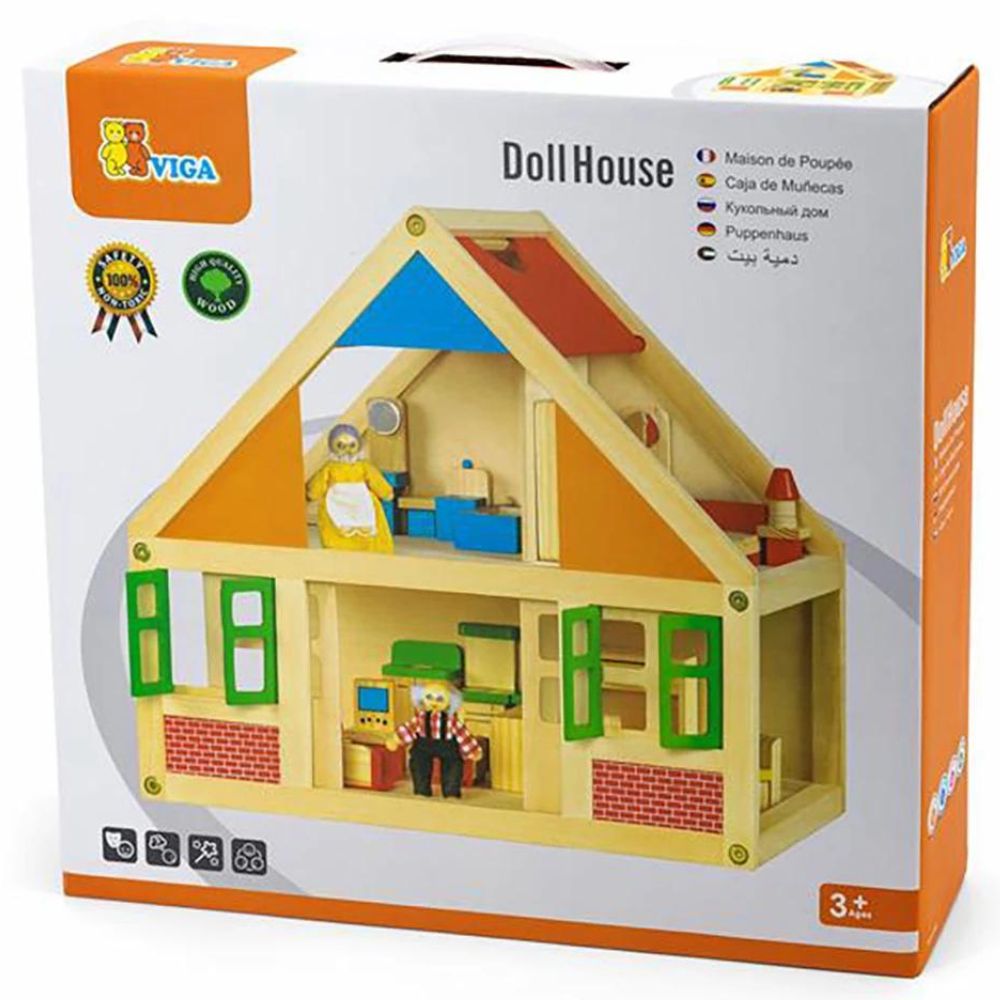 Maison de poupée en bois - Eveil Montessori Maroc