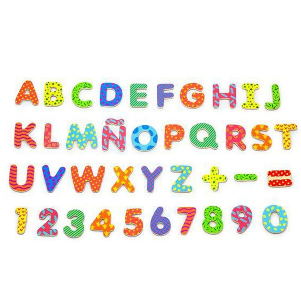 Lettres & Chiffres Magnétiques en bois - 77 pcs - Eveil Montessori Maroc