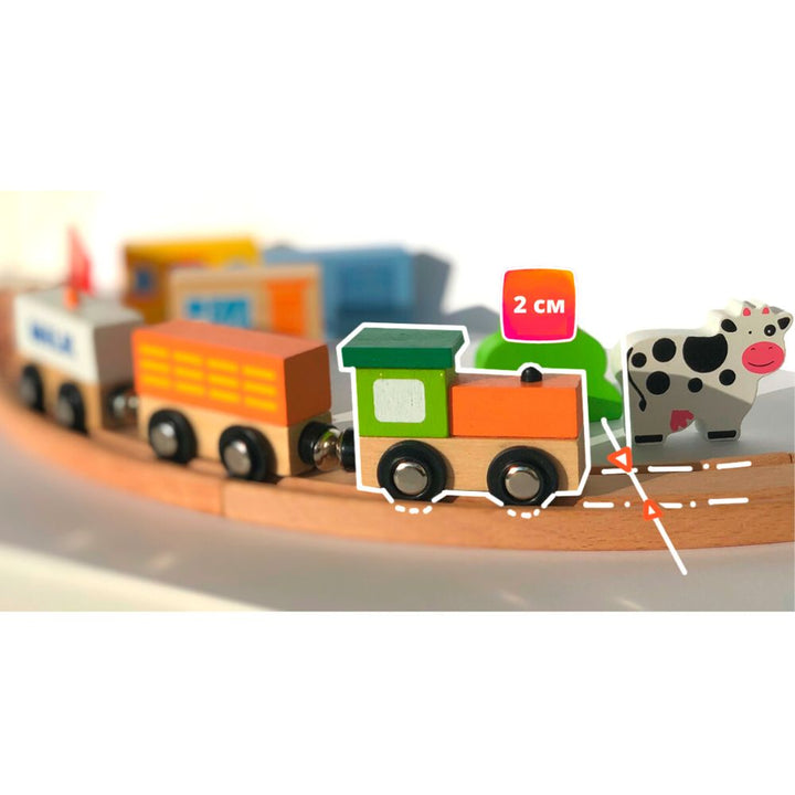 Petit train en bois - 49 pièces - Eveil Montessori Maroc