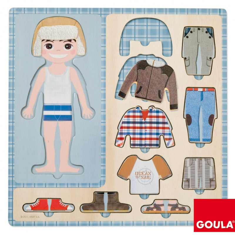 Puzzle Petit Garçon s'habille - GOULA - Eveil Montessori Maroc