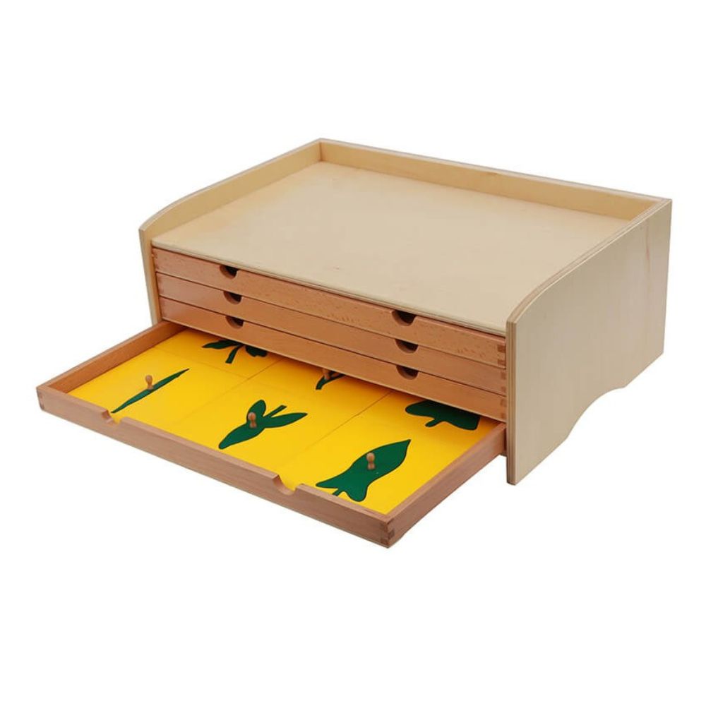 Cabinet de botanique (meuble de feuilles en bois) - Eveil Montessori Maroc