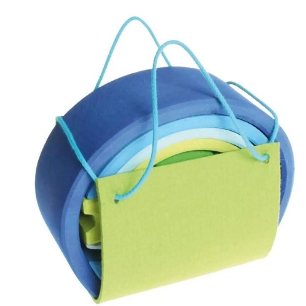 Maison de poupées transportable bleu-vert - Eveil Montessori Maroc