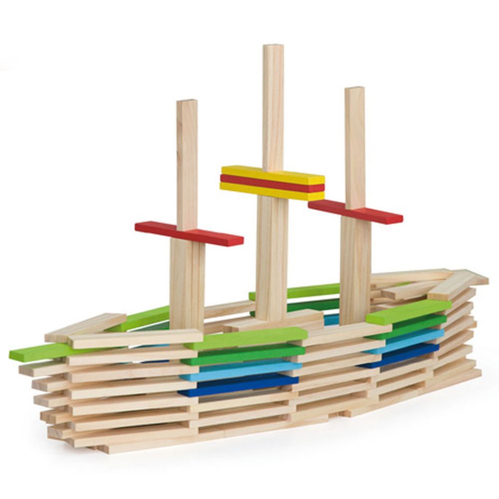 250 Briques colorées en bois - Eveil Montessori Maroc