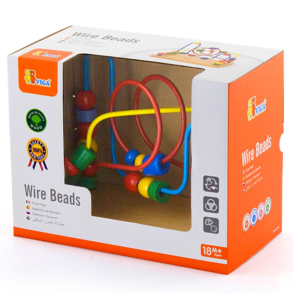 Labyrinthe de perles colorées en bois - Eveil Montessori Maroc