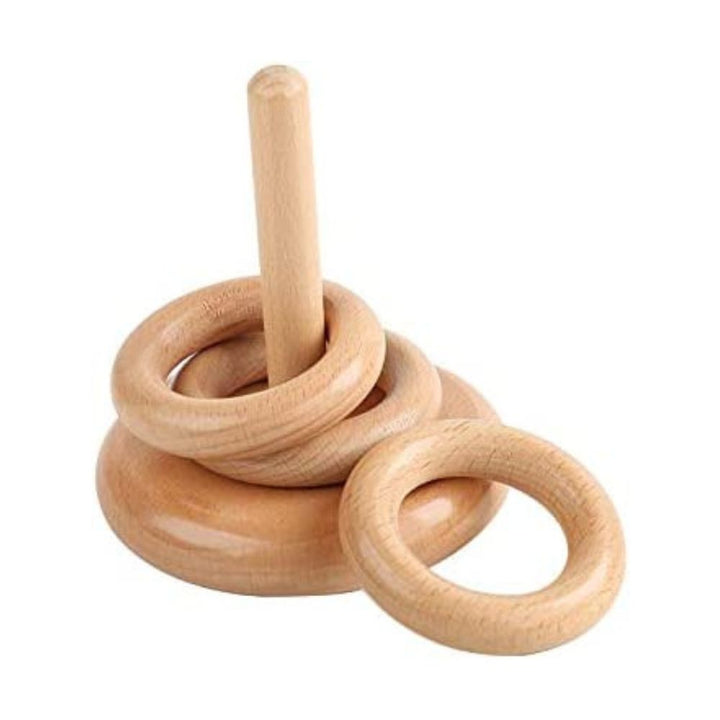3 anneaux larges à empiler sur une tige verticale - Eveil Montessori Maroc