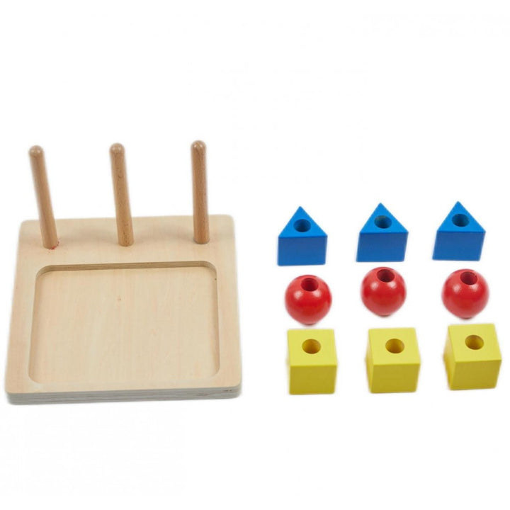 Formes colorées sur tiges - Eveil Montessori Maroc