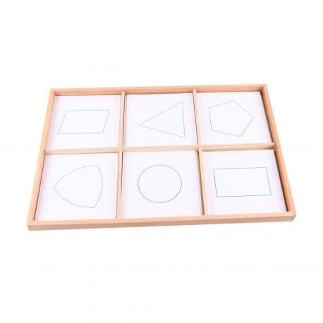 Cartes pour les formes de géométrie avec plateau - Eveil Montessori Maroc
