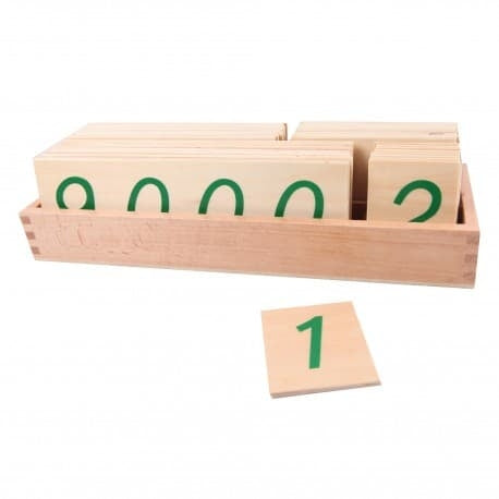 Grandes cartes des nombres en bois 1-9999 - Eveil Montessori Maroc