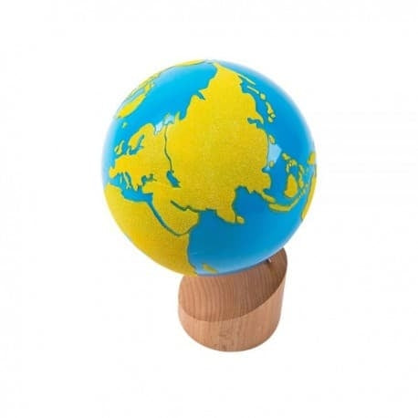 Globe rugueux Terres et Mers - jaune - Eveil Montessori Maroc