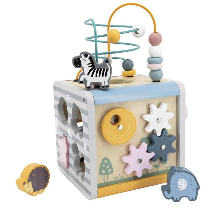 Boîte d'activité en bois 5 en 1 - Eveil Montessori Maroc