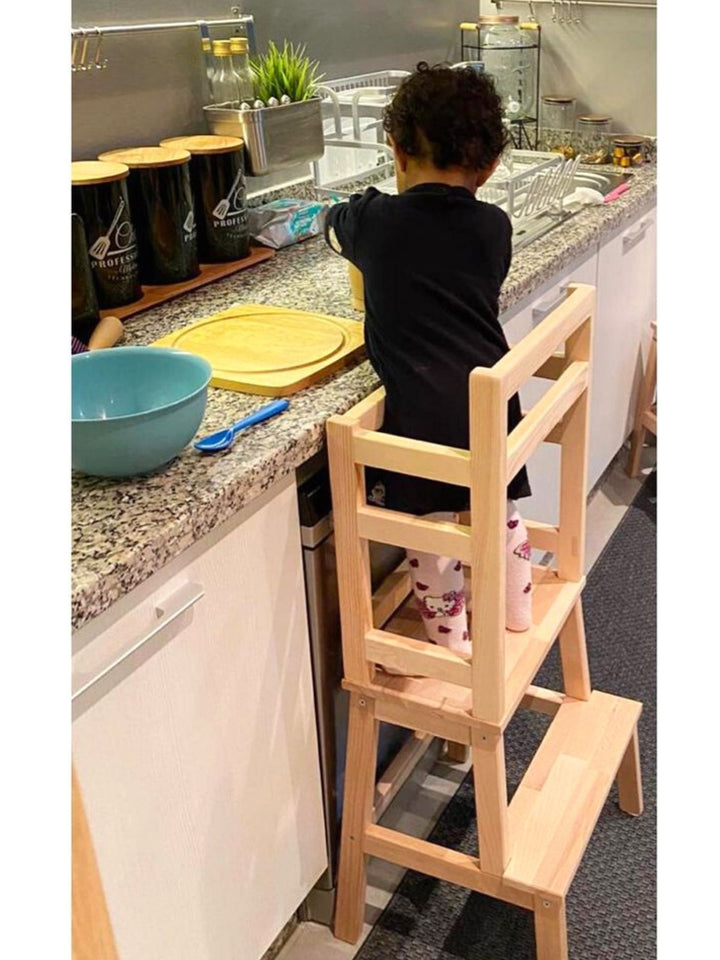 Tour d'observation Montessori – Tour d'apprentissage en bois massif made in Morocco - Eveil Montessori Maroc