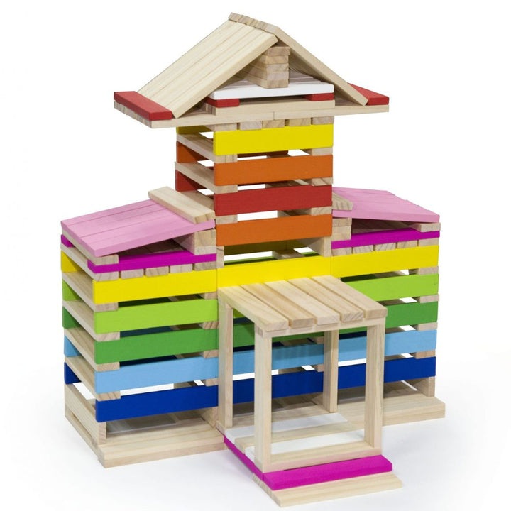 250 Briques colorées en bois - Eveil Montessori Maroc