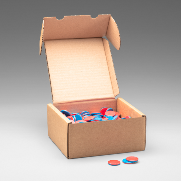 400 jetons bicolores bleu/rouge 25 x 5 mm - Eveil Montessori Maroc
