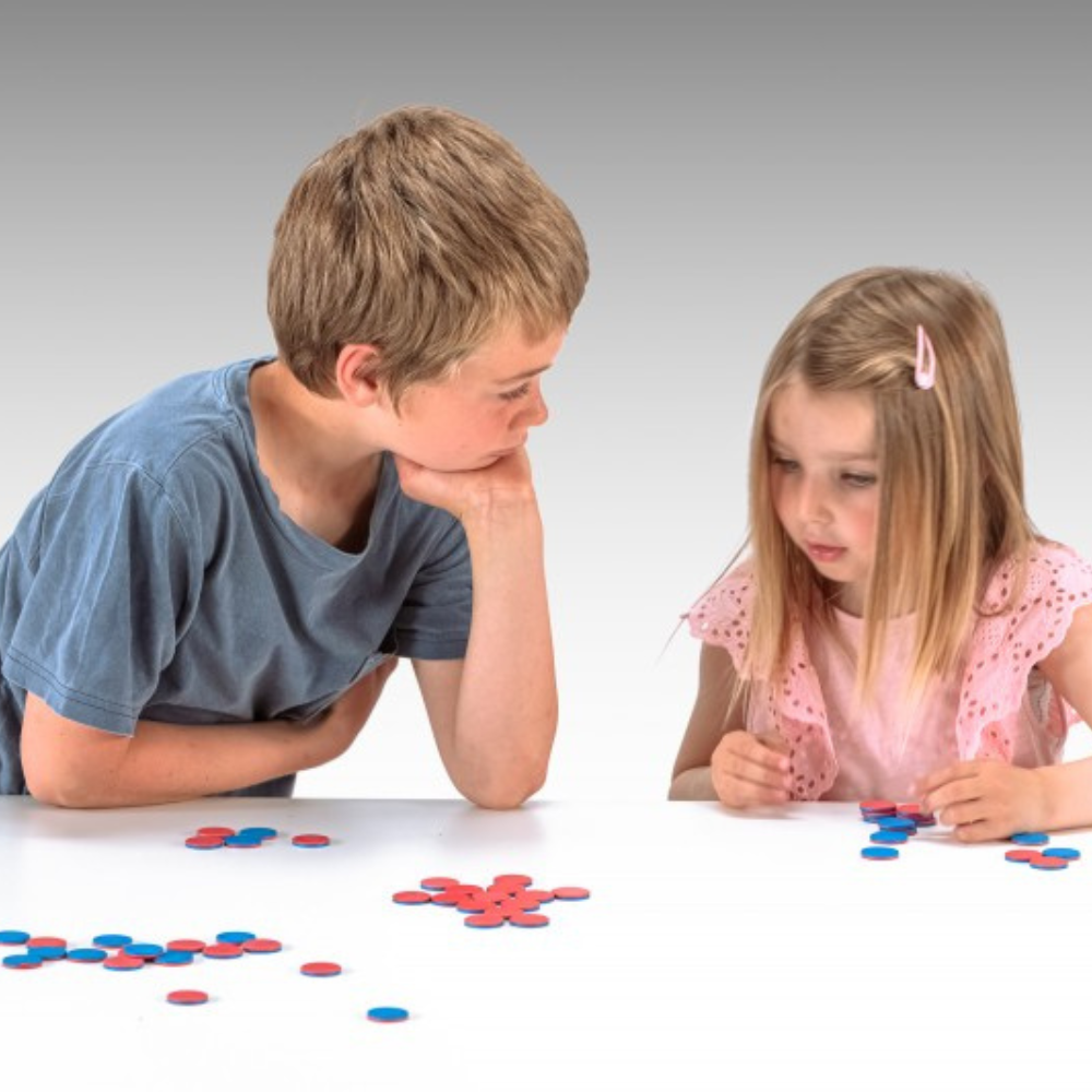 400 jetons bicolores bleu/rouge 25 x 5 mm - Eveil Montessori Maroc