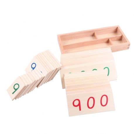 Petites cartes des nombres en bois 1-9999 - Eveil Montessori Maroc