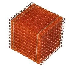 Cube de 1000 perles dorées - Eveil Montessori Maroc