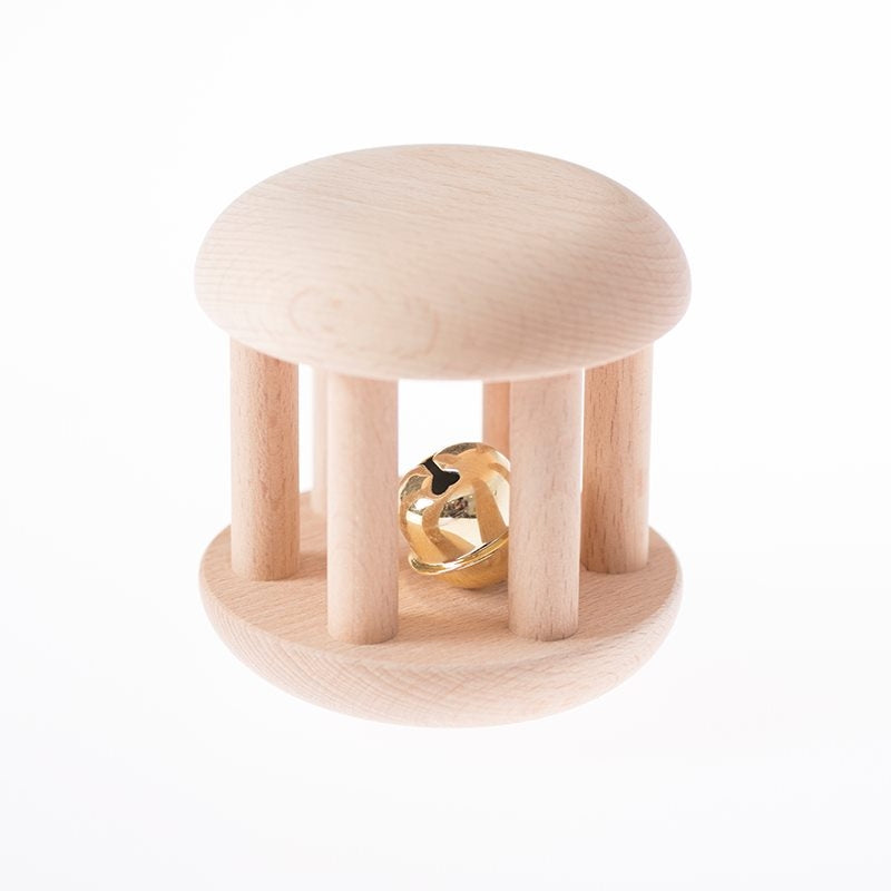 Hochet en bois avec clochette - Eveil Montessori Maroc