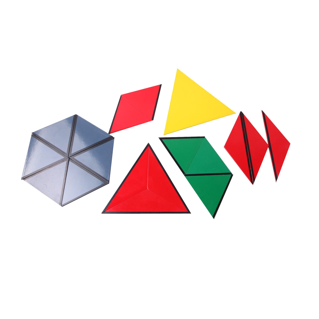 Triangles constructeurs colorés - Eveil Montessori Maroc