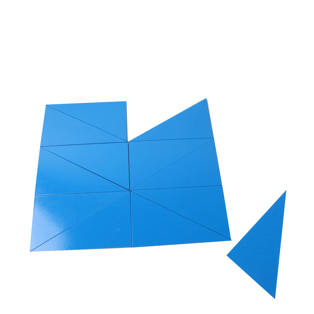 Boite des triangles constructeurs bleus - Eveil Montessori Maroc