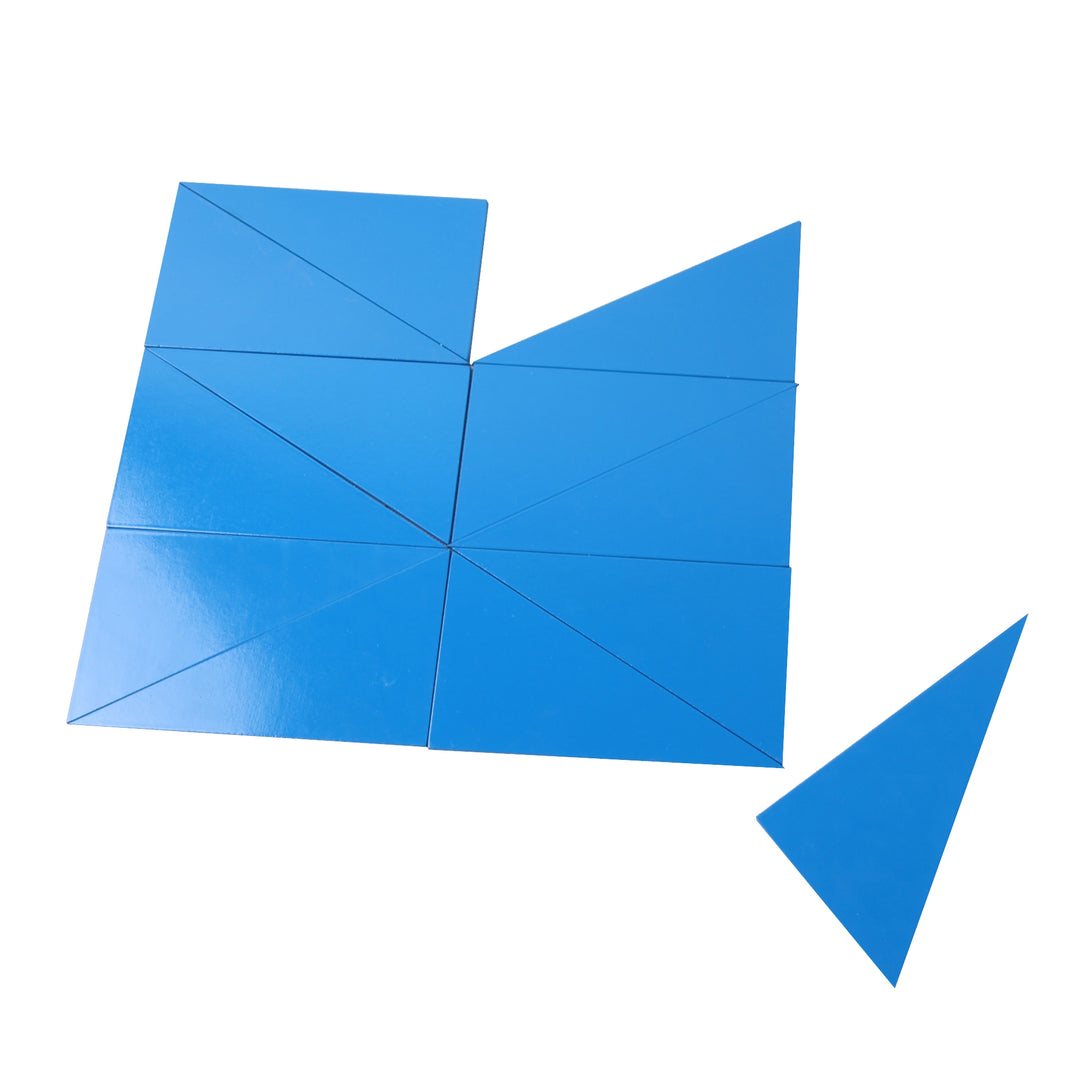 Boite des triangles constructeurs bleus - Eveil Montessori Maroc