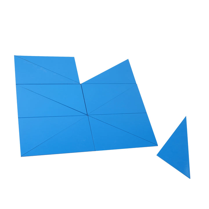 Boite des triangles constructeurs bleus - Eveil Montessori Maroc